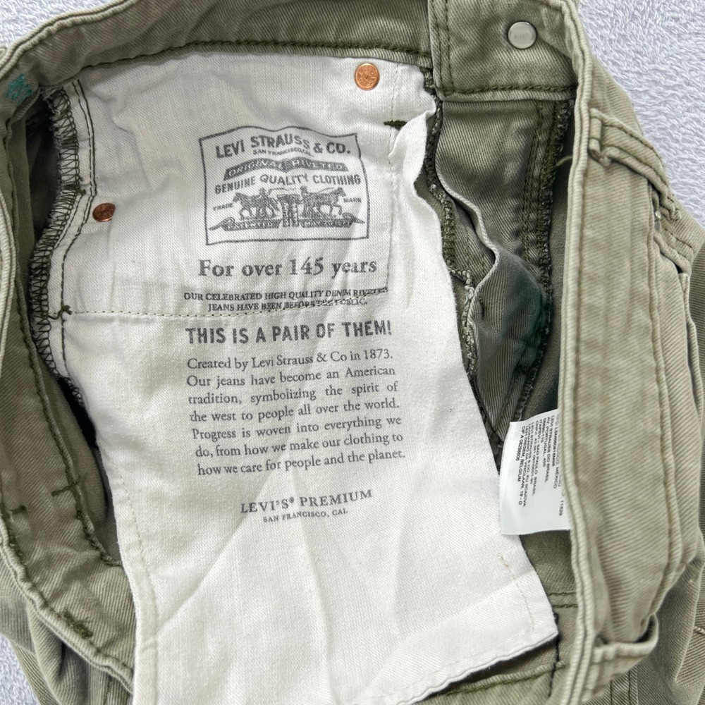 Levi's 511 Commuter Series Slim Fit Jeans Mens 30x32 Olive Green Khaki Stretch - Picture 8 of 12